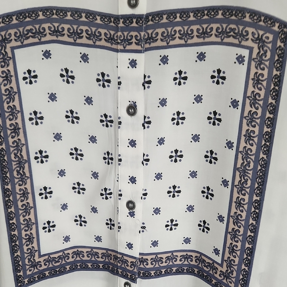 Free People Oversized Button-Up Bandana Print Blouse - Picture 7 of 8